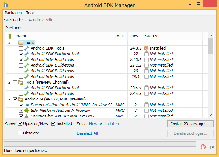 Android sdk manager. SDK platform Tools Bookmark_border.